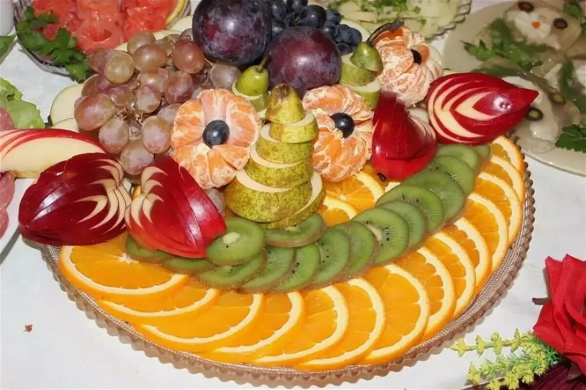 Красивая нарезка фруктов на праздничный стол в домашних условиях фото
