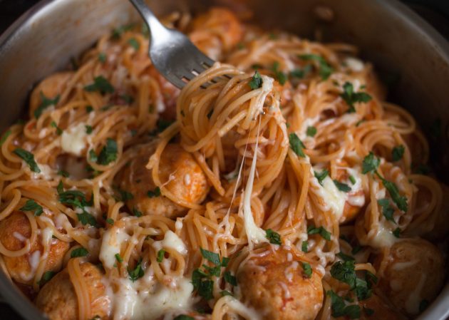Рецепт спагетти с тефтелями