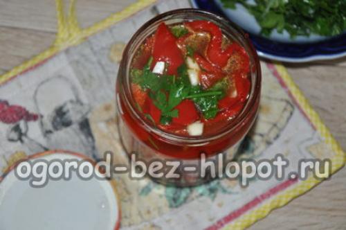 Рецепт маринованного болгарского перца с чесноком и зеленью. Маринованный сладкий болгарский перец с петрушкой и чесноком на зиму