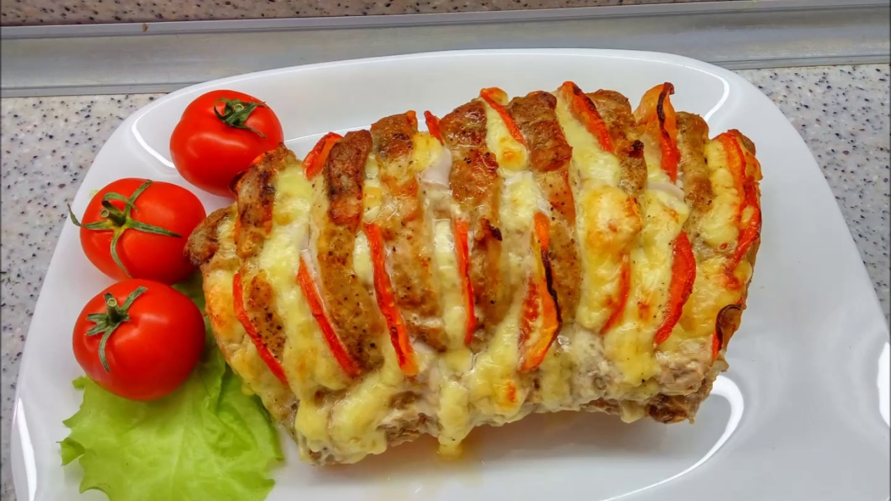 Мясо в духовке с сыром и помидорами фото и рецепт с фото пошагово в