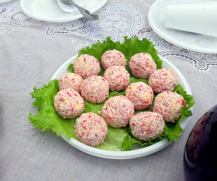 Сырные шарики в крабовых палочках рецепт с фото
