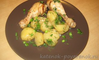Куриные ножки с картошкой, запеченные в духовке в рукаве - шаг 11