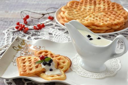 Фото рецепта Нежные йогуртовые вафли