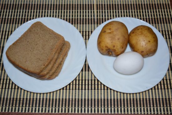 Хлеб, картофель и яйца