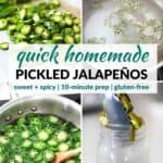 Pinterest image for pickled jalapeños.